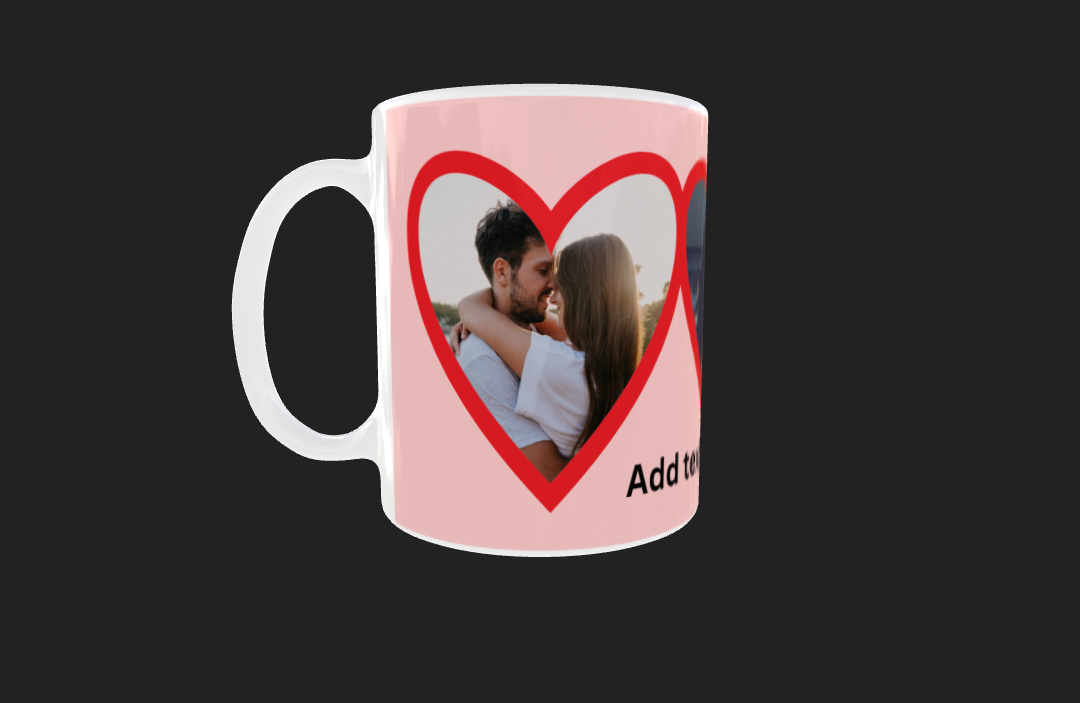 Triple Heart Photo Mug - Luxe Custom Designer
