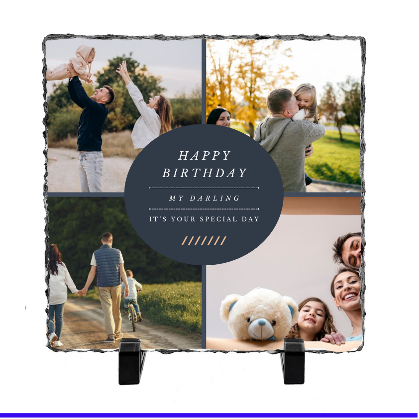 Happy Birthday 4 Image Slate - Luxe Custom Designer