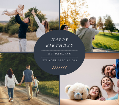 Happy Birthday 4 Image Slate - Luxe Custom Designer