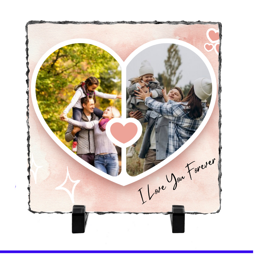 Heart Double Image Slate - Luxe Custom Designer
