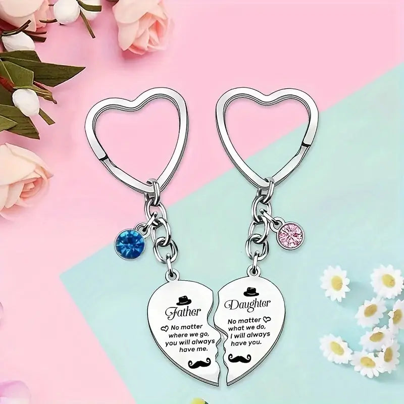 Father and Daughter Keyring by Luxe Sensational