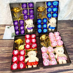 12 Rose Soap box with Teddy and Foil Rose by Luxe Sensational