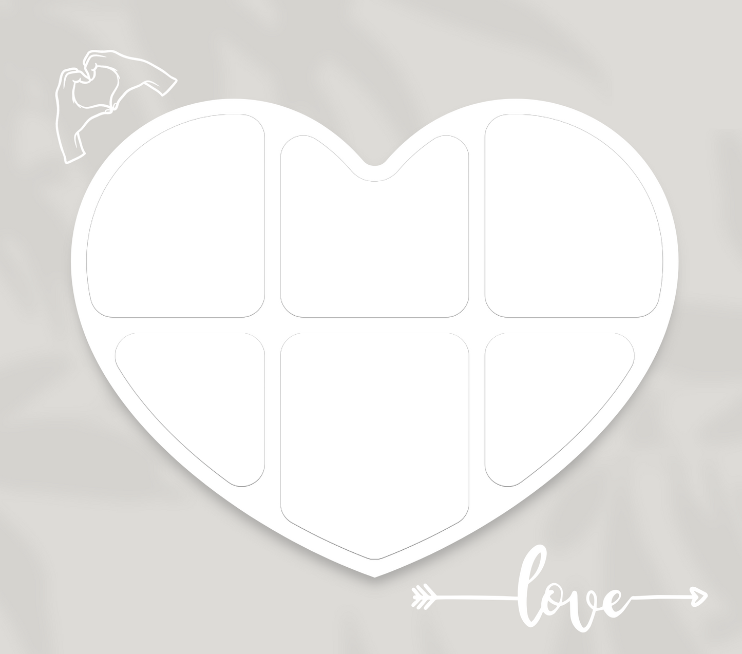 6 Image Heart Photo Slate - Luxe Custom Designer