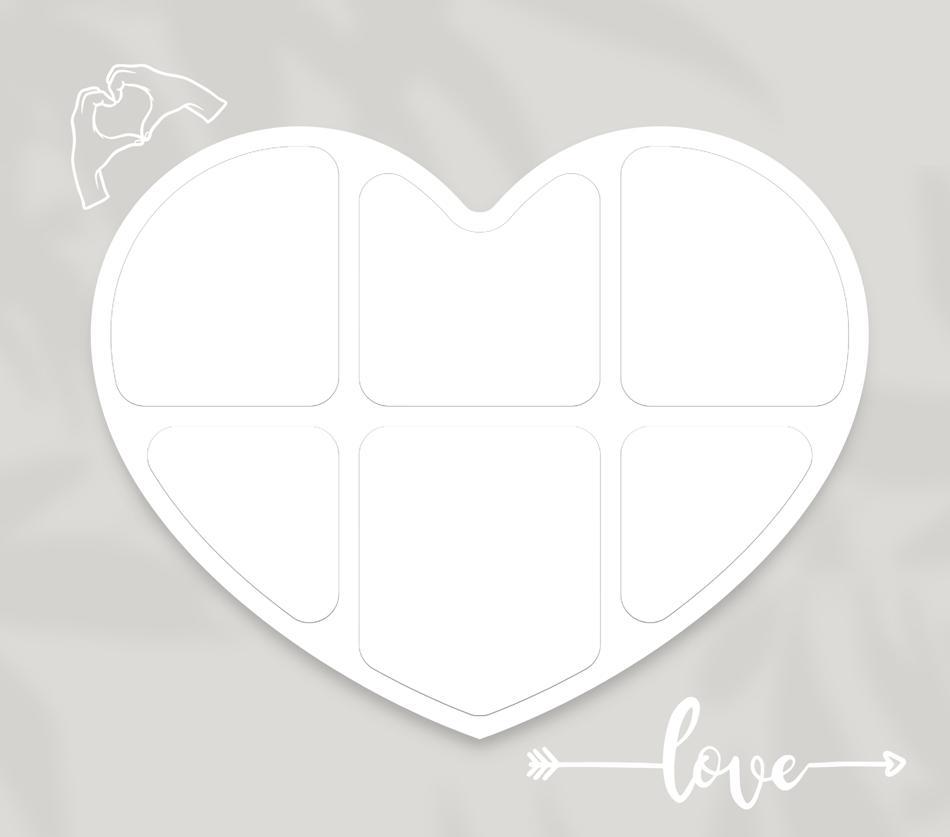 6 Image Heart Photo Slate - Luxe Custom Designer