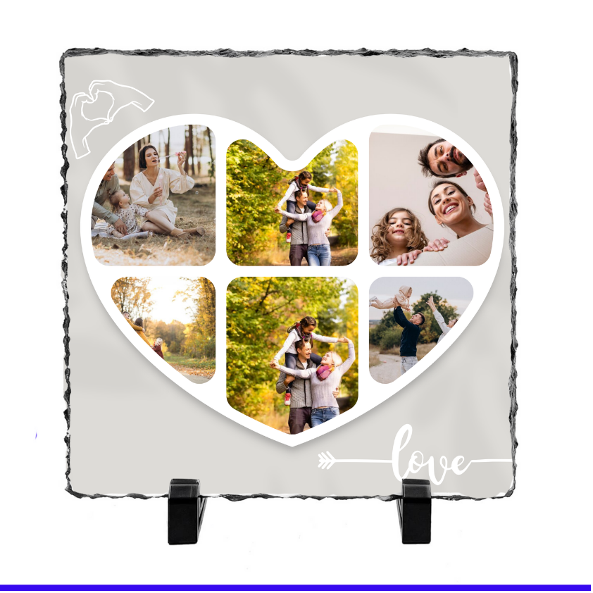 6 Image Heart Photo Slate by Luxe Sensational