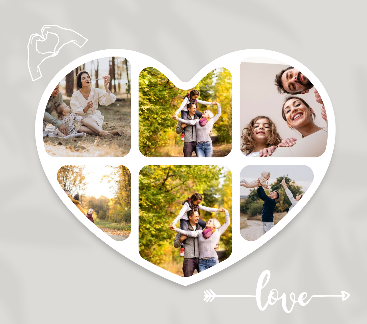 6 Image Heart Photo Slate by Luxe Sensational