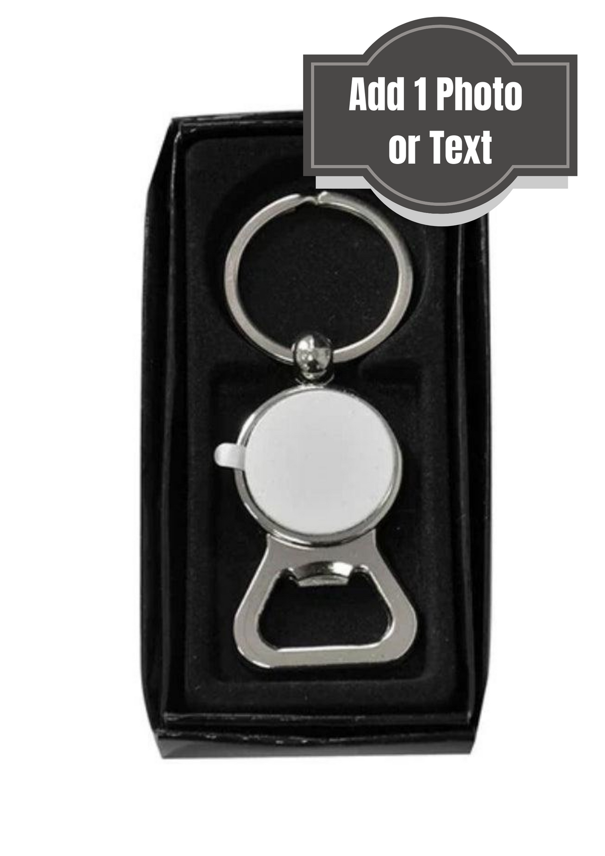 Metal silver circle keyring by Luxe Sensational