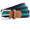 Two-colour stripe braid stretch belt