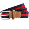 Two-colour stripe braid stretch belt