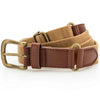 Faux leather and canvas belt