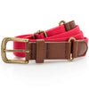 Faux leather and canvas belt