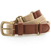 Faux leather and canvas belt