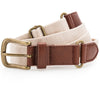 Faux leather and canvas belt