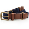 Faux leather and canvas belt