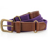 Faux leather and canvas belt