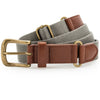 Faux leather and canvas belt