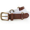 Faux leather and canvas belt