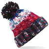 Corkscrew pom pom beanie