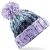 Corkscrew pom pom beanie