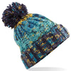 Corkscrew pom pom beanie