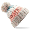 Corkscrew pom pom beanie