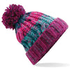 Corkscrew pom pom beanie