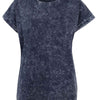 Women's acid washed extended shoulder tee
