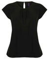 Women's pleat front short sleeve blouse