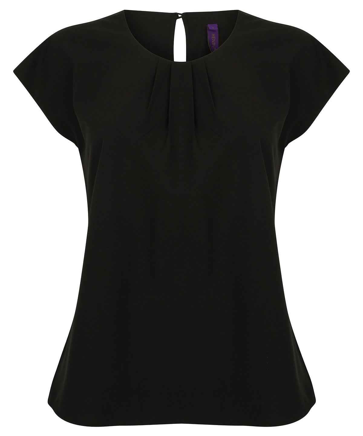 Women's pleat front short sleeve blouse