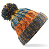 Corkscrew pom pom beanie