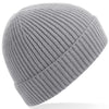 Engineered knit ribbed beanie