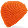 Engineered knit ribbed beanie
