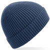 Engineered knit ribbed beanie