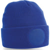 Circular patch beanie