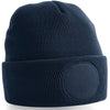 Circular patch beanie