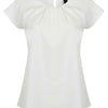 Women's pleat front short sleeve blouse