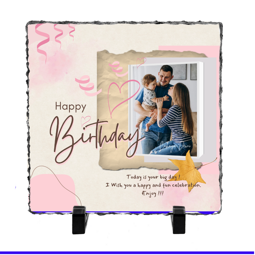 Birthday Photo Slate - Luxe Custom Designer