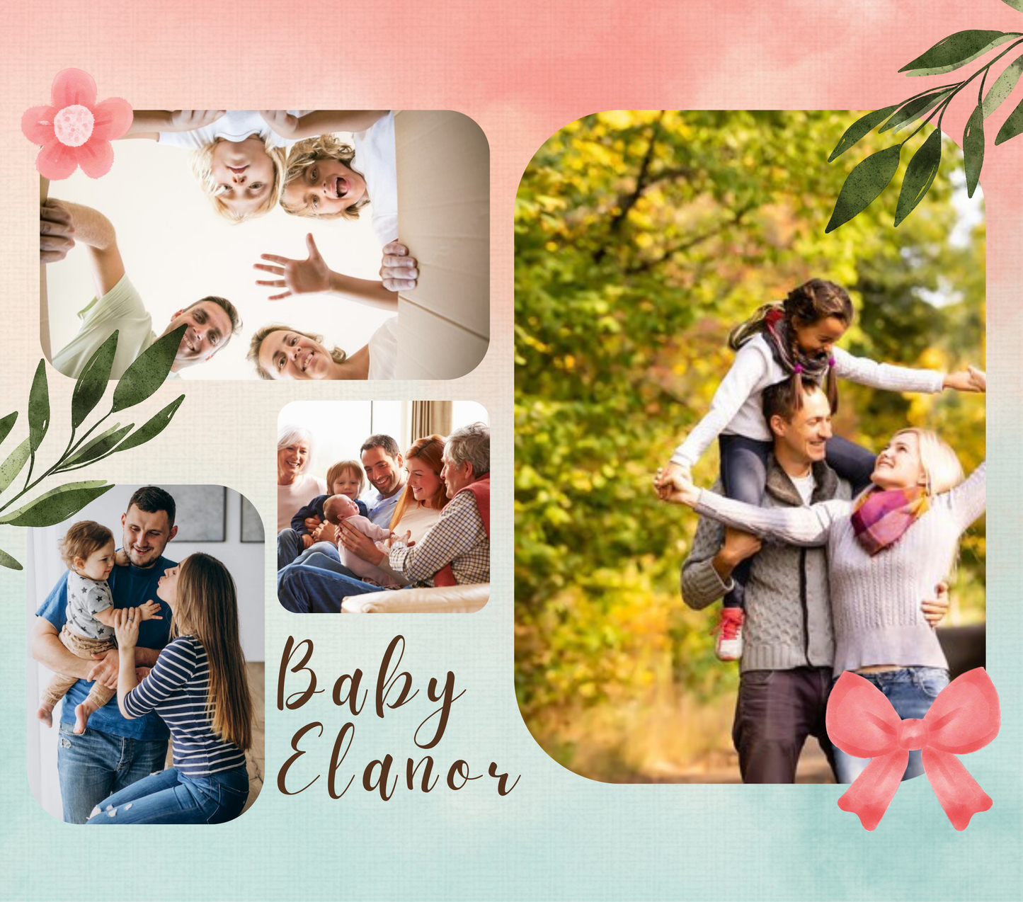 4 Image Photo Slate With Text - Luxe Custom Designer