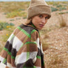 Chunky knit reverse patch beanie