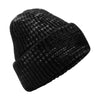 Chunky knit reverse patch beanie