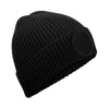 Circular fashion patch beanie
