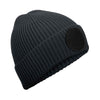 Circular fashion patch beanie