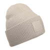 Deep-cuffed tonal patch beanie