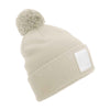 Appliqué patch pom beanie