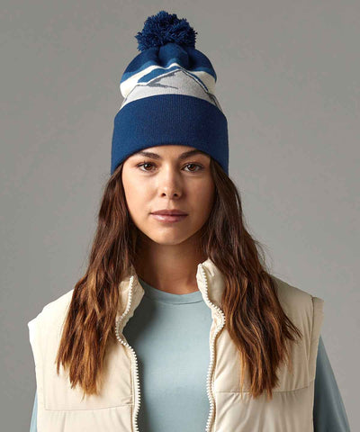 Mountain peaks pom pom beanie