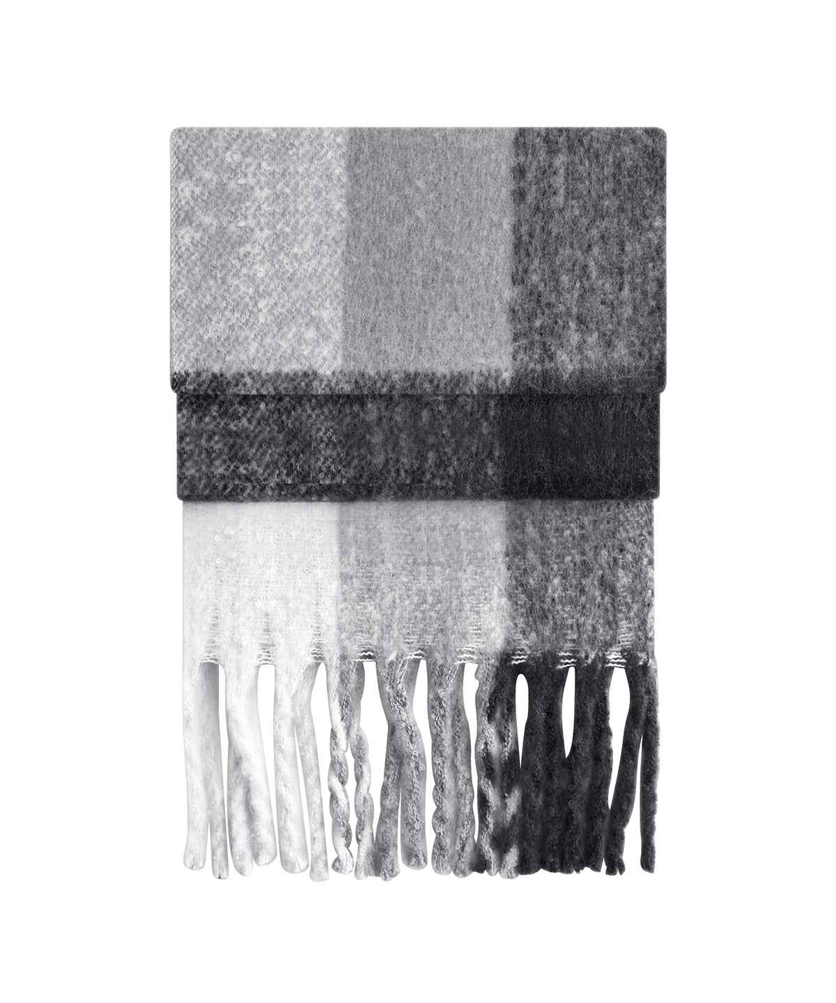 Fluffy check scarf