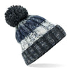 Corkscrew pom pom beanie