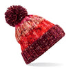 Corkscrew pom pom beanie
