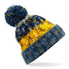 Corkscrew pom pom beanie