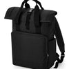 Recycled twin handle roll-top laptop backpack